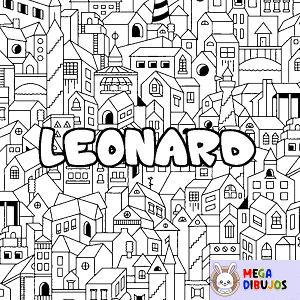 Coloraci&oacute;n del nombre LEONARD - decorado ciudad