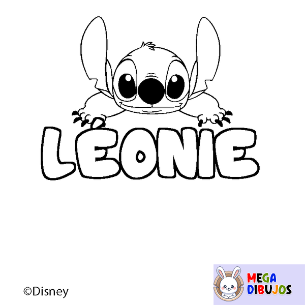 Coloraci&oacute;n del nombre L&Eacute;ONIE - decorado Stitch