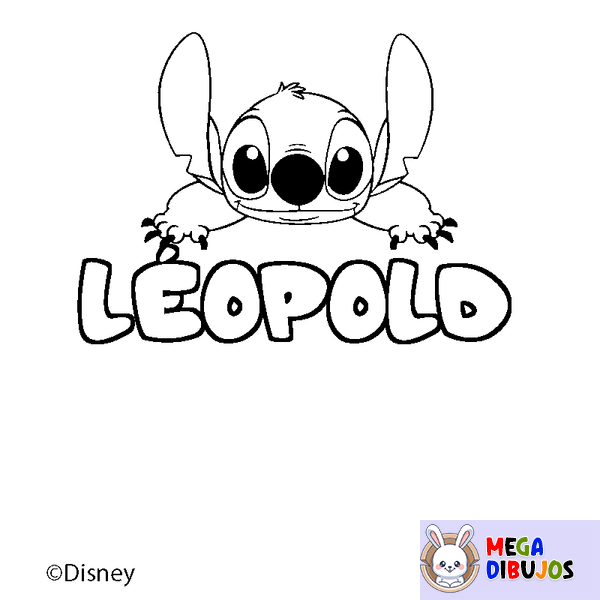 Coloraci&oacute;n del nombre L&Eacute;OPOLD - decorado Stitch