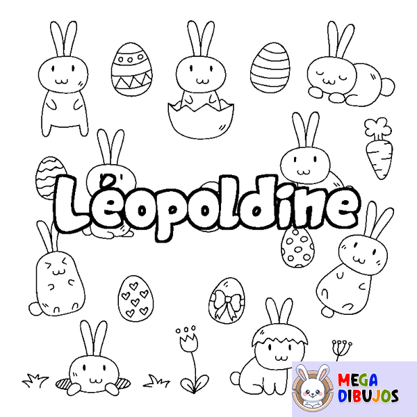 Coloraci&oacute;n del nombre L&eacute;opoldine - decorado Pascua