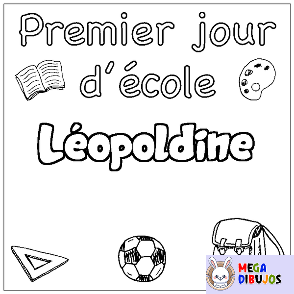 Coloraci&oacute;n del nombre L&eacute;opoldine - decorado primer d&iacute;a de escuela