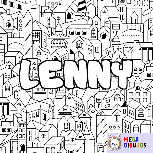 Coloraci&oacute;n del nombre LENNY - decorado ciudad