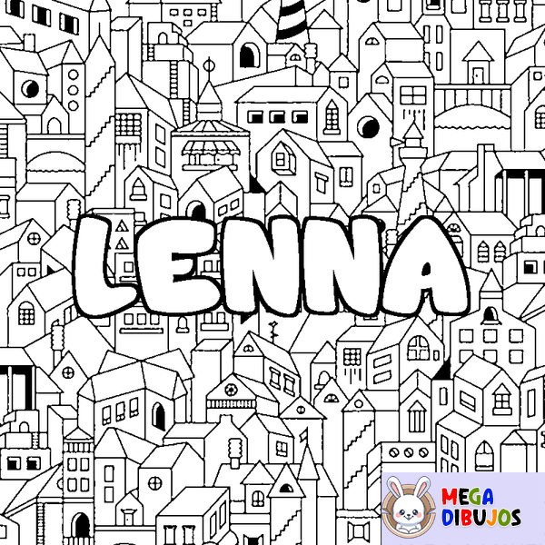 Coloraci&oacute;n del nombre LENNA - decorado ciudad