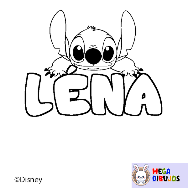 Coloraci&oacute;n del nombre L&Eacute;NA - decorado Stitch