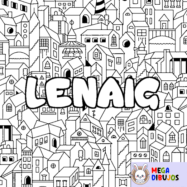 Coloraci&oacute;n del nombre LENAIG - decorado ciudad