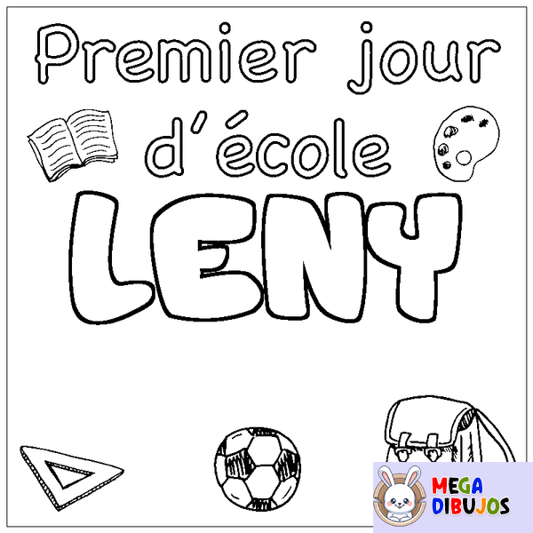 Coloraci&oacute;n del nombre LENY - decorado primer d&iacute;a de escuela