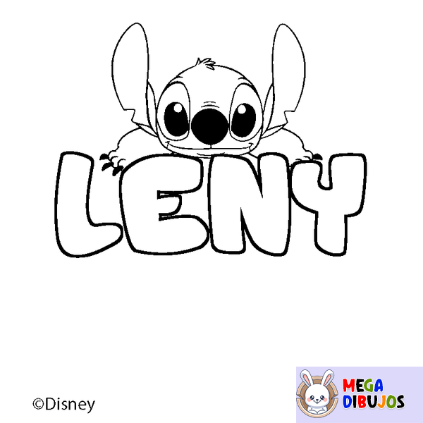 Coloraci&oacute;n del nombre LENY - decorado Stitch