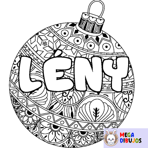 Coloraci&oacute;n del nombre L&Eacute;NY - decorado bola de Navidad