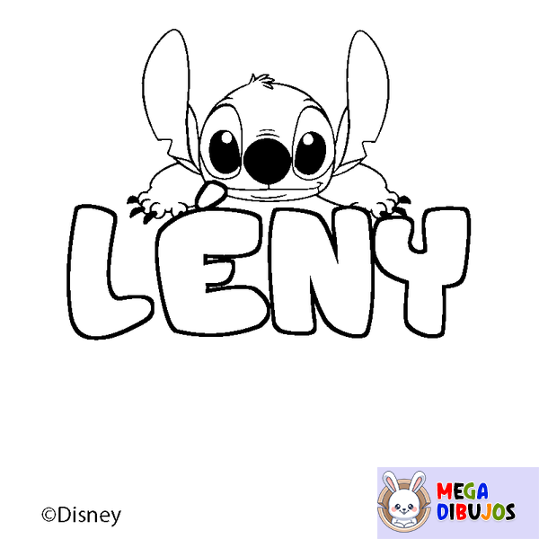 Coloraci&oacute;n del nombre L&Eacute;NY - decorado Stitch