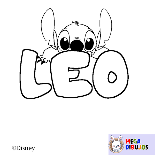 Coloraci&oacute;n del nombre LEO - decorado Stitch