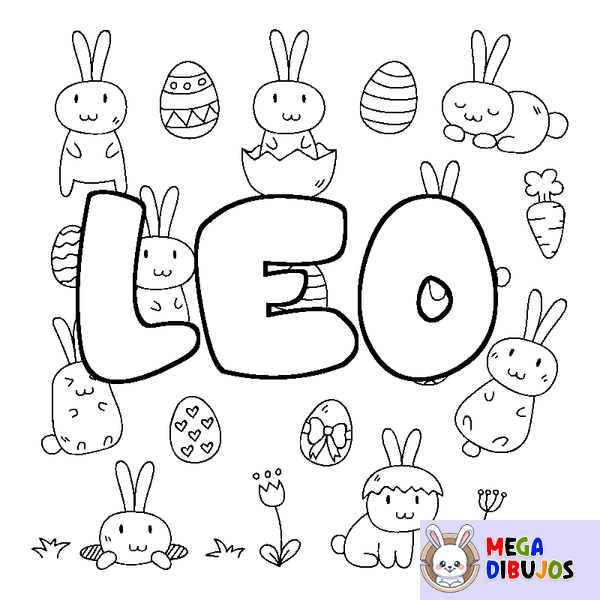 Coloraci&oacute;n del nombre LEO - decorado Pascua