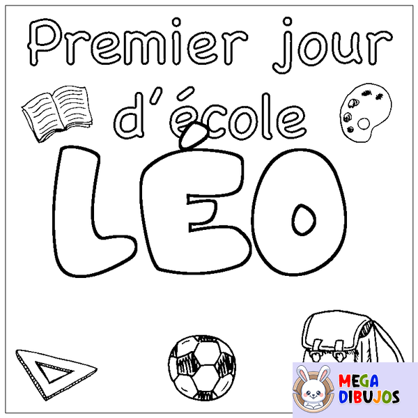 Coloraci&oacute;n del nombre L&Eacute;O - decorado primer d&iacute;a de escuela