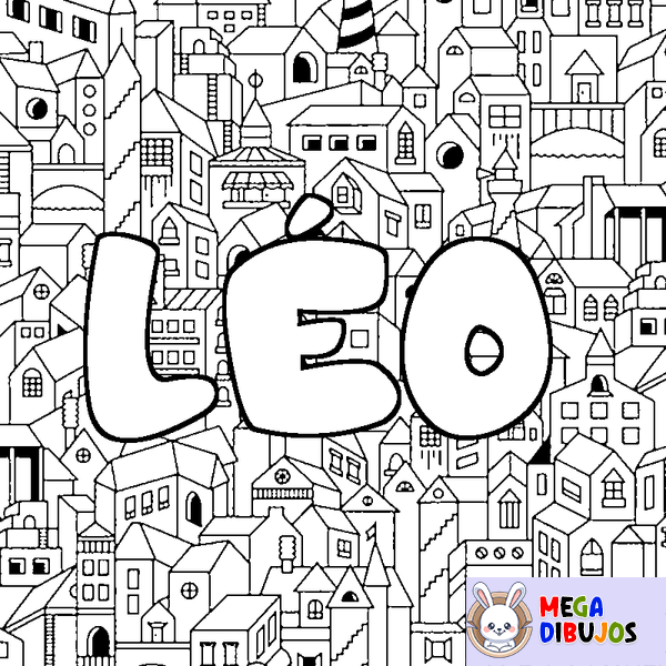Coloraci&oacute;n del nombre L&Eacute;O - decorado ciudad