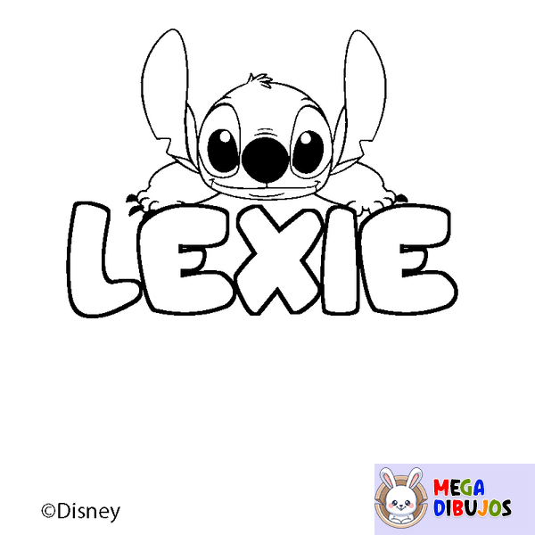 Coloraci&oacute;n del nombre LEXIE - decorado Stitch