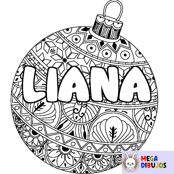 Coloraci&oacute;n del nombre LIANA - decorado bola de Navidad