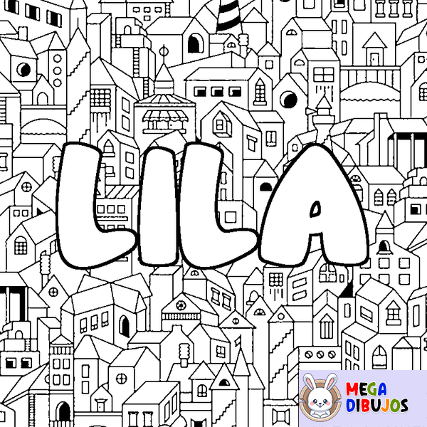 Coloraci&oacute;n del nombre LILA - decorado ciudad