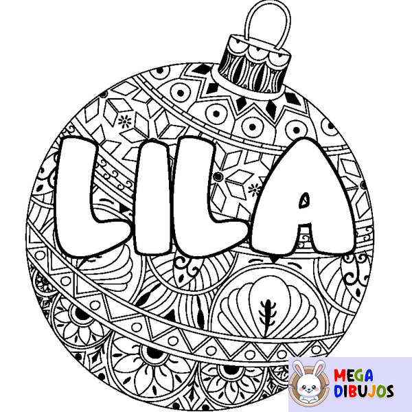 Coloraci&oacute;n del nombre LILA - decorado bola de Navidad