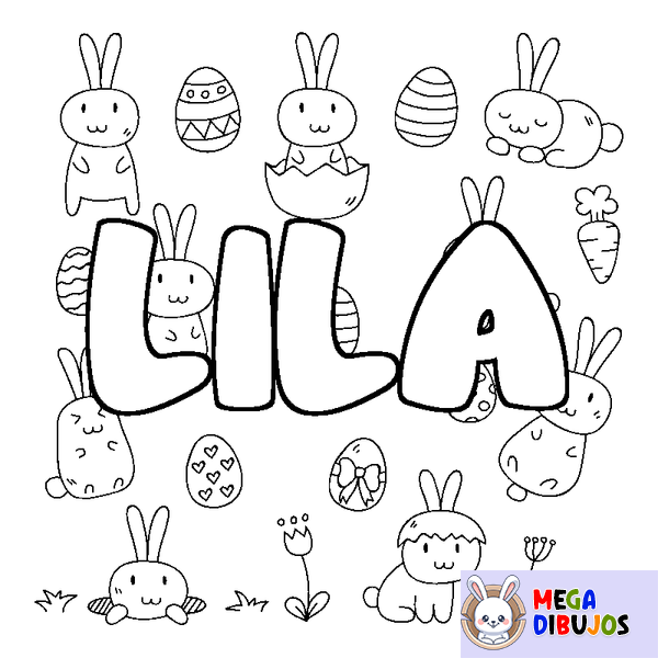 Coloraci&oacute;n del nombre LILA - decorado Pascua