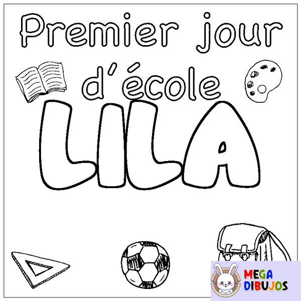 Coloraci&oacute;n del nombre LILA - decorado primer d&iacute;a de escuela