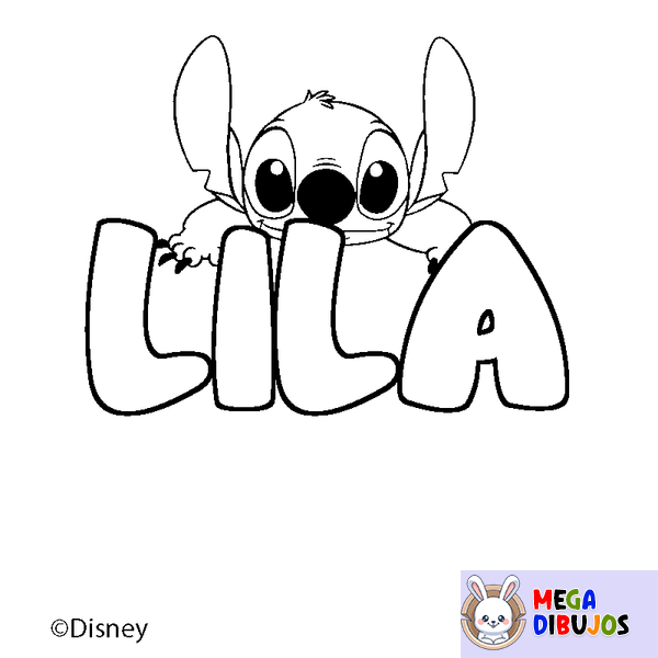 Coloraci&oacute;n del nombre LILA - decorado Stitch