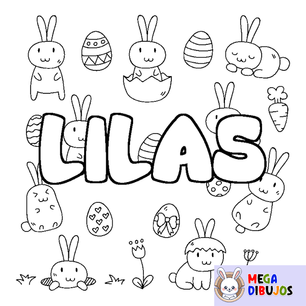 Coloraci&oacute;n del nombre LILAS - decorado Pascua