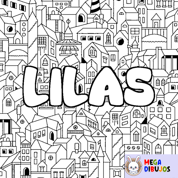 Coloraci&oacute;n del nombre LILAS - decorado ciudad