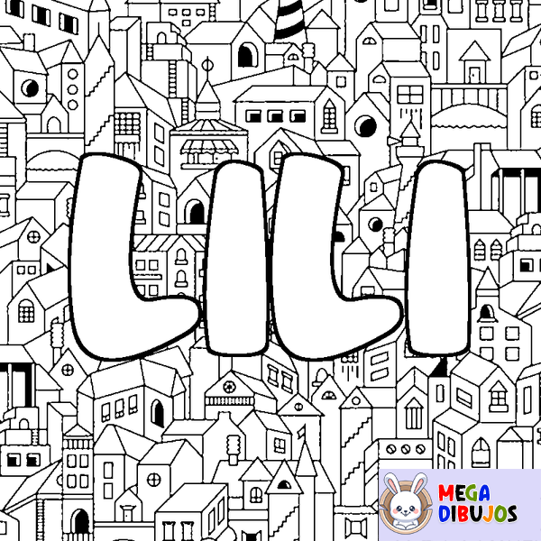 Coloraci&oacute;n del nombre LILI - decorado ciudad