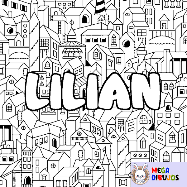 Coloraci&oacute;n del nombre LILIAN - decorado ciudad