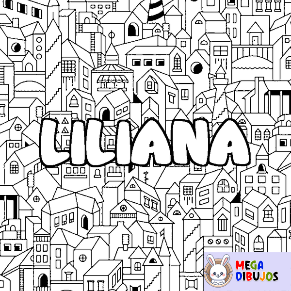 Coloraci&oacute;n del nombre LILIANA - decorado ciudad