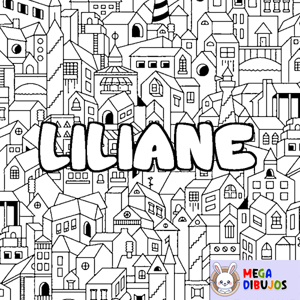 Coloraci&oacute;n del nombre LILIANE - decorado ciudad
