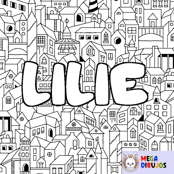Coloraci&oacute;n del nombre LILIE - decorado ciudad