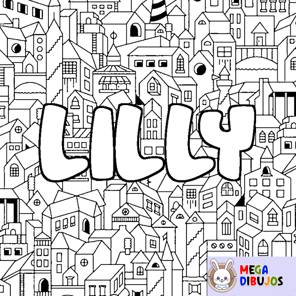 Coloraci&oacute;n del nombre LILLY - decorado ciudad