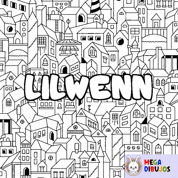 Coloraci&oacute;n del nombre LILWENN - decorado ciudad