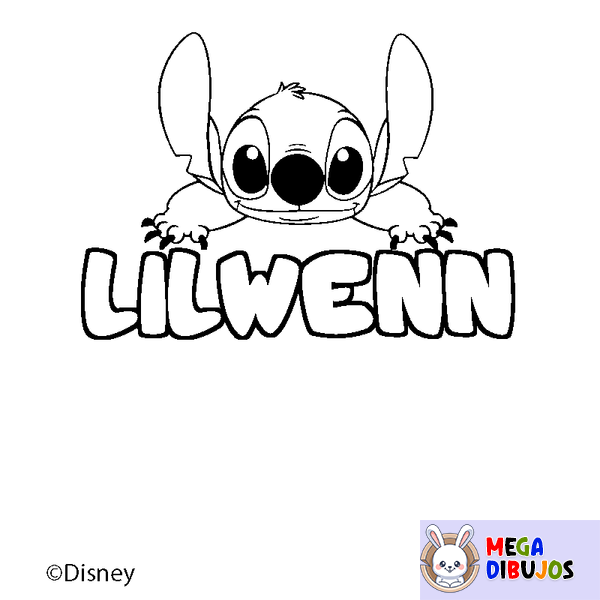 Coloraci&oacute;n del nombre LILWENN - decorado Stitch