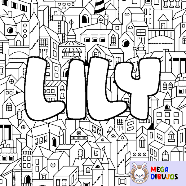 Coloraci&oacute;n del nombre LILY - decorado ciudad