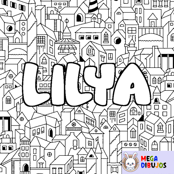 Coloraci&oacute;n del nombre LILYA - decorado ciudad