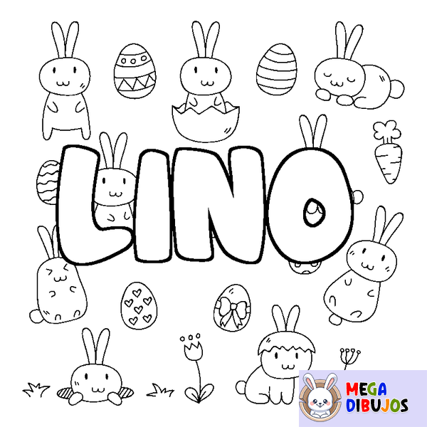 Coloraci&oacute;n del nombre LINO - decorado Pascua