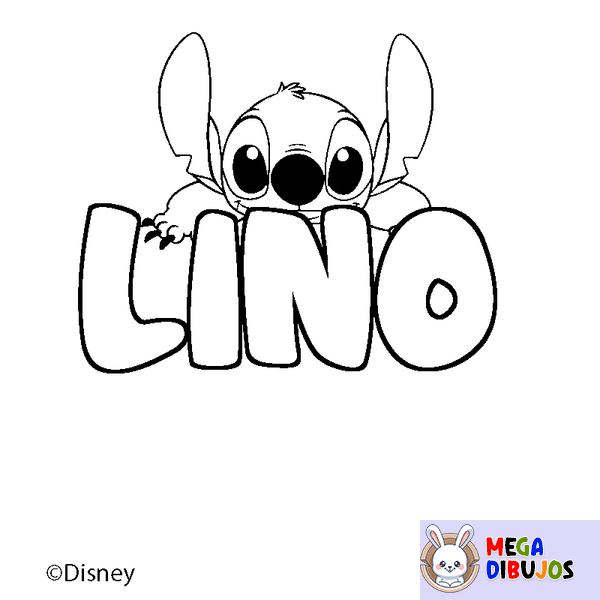 Coloraci&oacute;n del nombre LINO - decorado Stitch