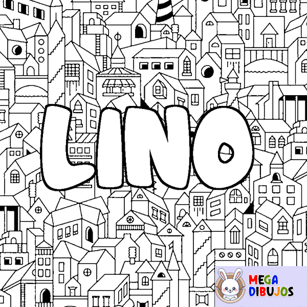 Coloraci&oacute;n del nombre LINO - decorado ciudad