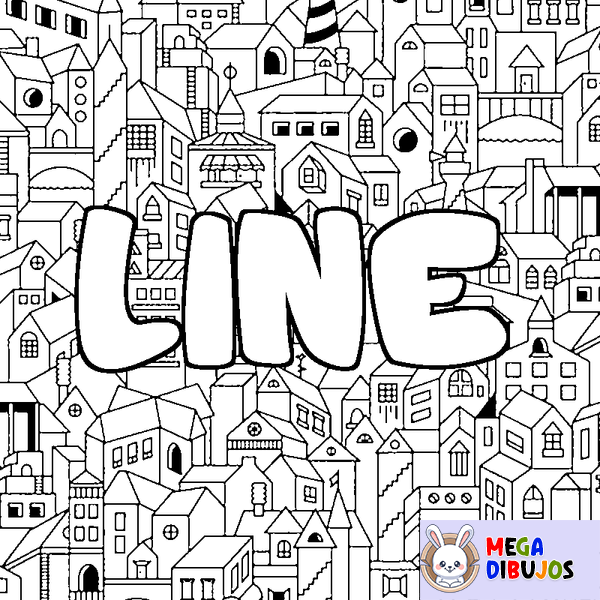 Coloraci&oacute;n del nombre LINE - decorado ciudad