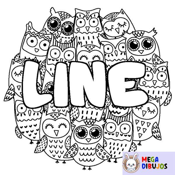 Coloraci&oacute;n del nombre LINE - decorado b&uacute;hos