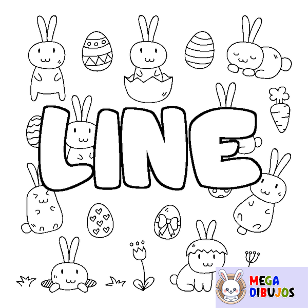 Coloraci&oacute;n del nombre LINE - decorado Pascua