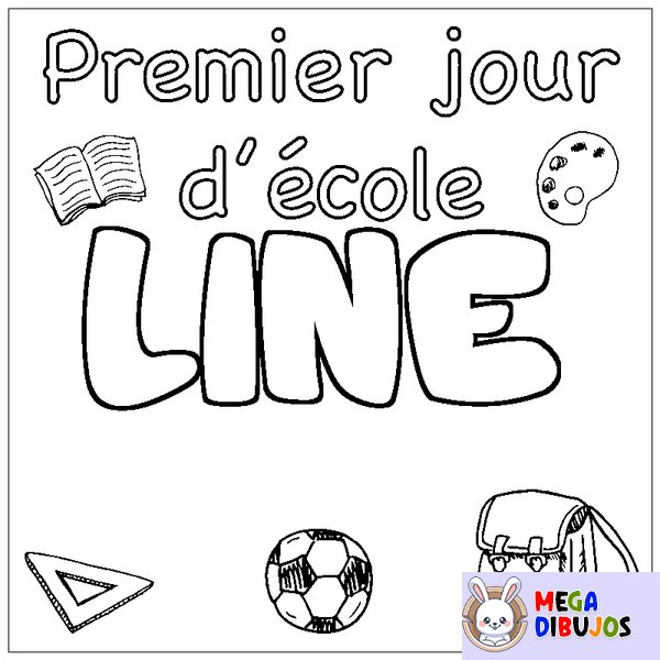 Coloraci&oacute;n del nombre LINE - decorado primer d&iacute;a de escuela