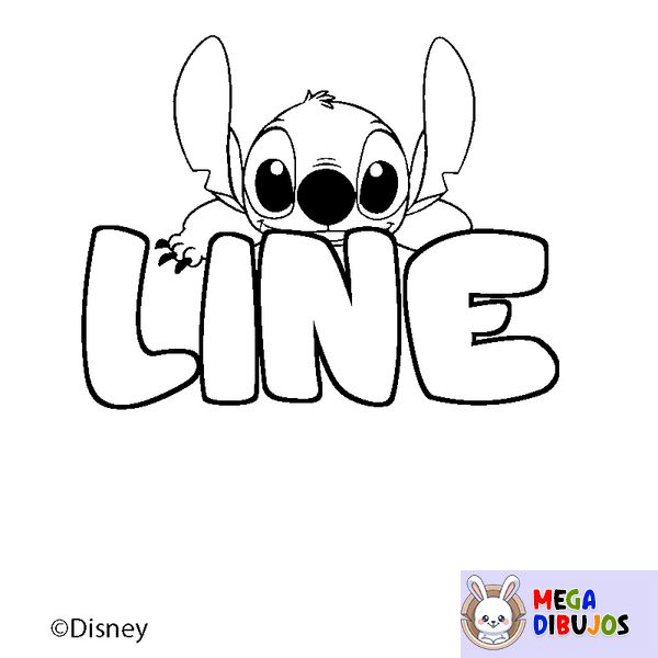 Coloraci&oacute;n del nombre LINE - decorado Stitch