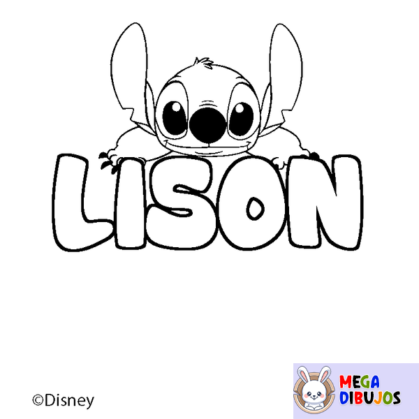 Coloraci&oacute;n del nombre LISON - decorado Stitch