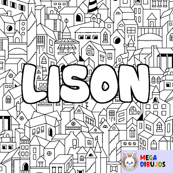 Coloraci&oacute;n del nombre LISON - decorado ciudad