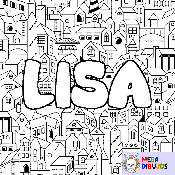 Coloraci&oacute;n del nombre LISA - decorado ciudad