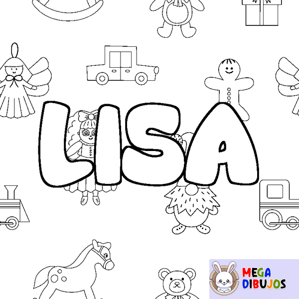 Coloraci&oacute;n del nombre LISA - decorado juguetes