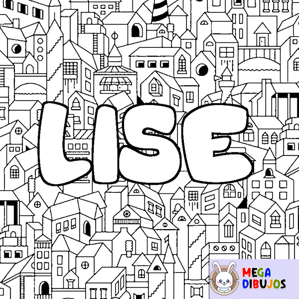 Coloraci&oacute;n del nombre LISE - decorado ciudad