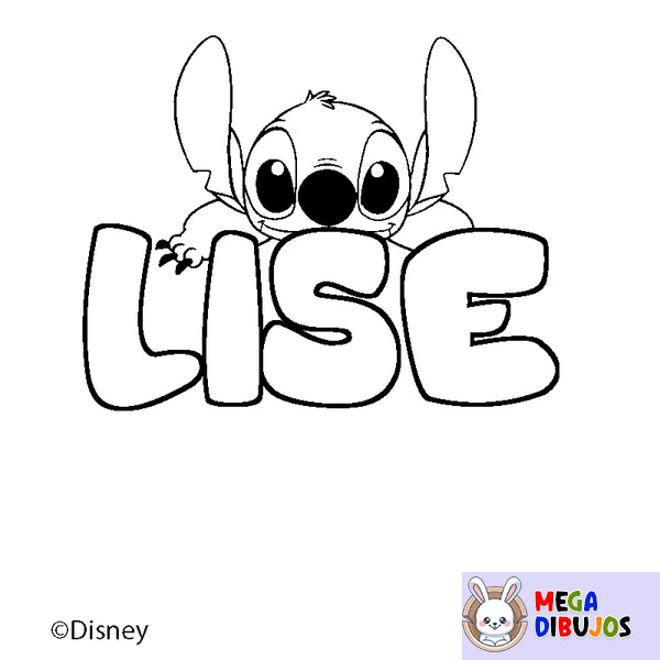 Coloraci&oacute;n del nombre LISE - decorado Stitch